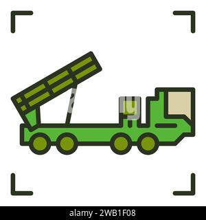 Air Defense Truck Vector Concept farbiges Symbol oder Logo-Element Stock Vektor