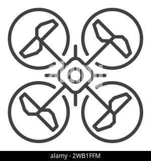 Drohnenvektorkonzept einfaches Symbol oder Symbol im Umrissstil - Draufsicht Stock Vektor
