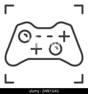 Symbol für Gamepad- oder Controller-Vektor-Konzept oder Zeichen in dünner Linie Stock Vektor