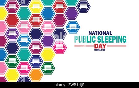 National Public Sleeping Day Vector Template Design Illustration. Februar. Geeignet für Grußkarten, Poster und Banner Stock Vektor