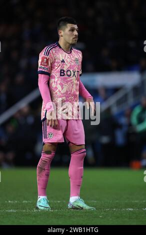 Peterborough, Großbritannien. Januar 2024. Joel Piroe (LU) beim Spiel der dritten Runde des Peterborough United gegen Leeds United Emirates FA Cup im Weston Homes Stadium, Peterborough, Cambridgeshire, am 7. Januar 2024. Quelle: Paul Marriott/Alamy Live News Stockfoto