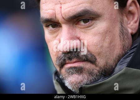 Peterborough, Großbritannien. Januar 2024. Daniel Farke (Leeds United Manager) beim Spiel der dritten Runde des Peterborough United gegen Leeds United Emirates FA Cup im Weston Homes Stadium, Peterborough, Cambridgeshire, am 7. Januar 2024. Quelle: Paul Marriott/Alamy Live News Stockfoto