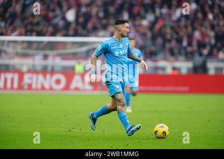 Turin, Italien. Januar 2024. Matteo Politano von SAC Napoli wurde während des Spiels zwischen dem FC Turin und dem SSC Napoli im Rahmen der italienischen Serie A im Stadio Olimpico Grande Torino gesehen. Torino FC 3-0 SSC Napoli Credit: SOPA Images Limited/Alamy Live News Stockfoto