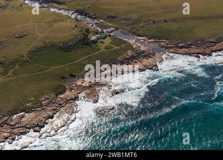 Luftaufnahmen von der Wild Coast von Südafrika. Stockfoto