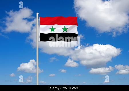 Die Flagge Syriens, das Land im Nahen Osten, Studio Stockfoto