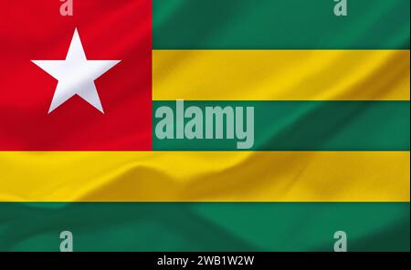 Die Flagge von Togo, Afrika, Westafrika, Studio Stockfoto