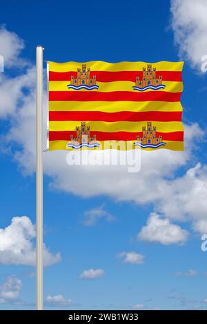 Die Flagge von Ibiza, Insel, Spanien, Balearen, Europa, Studio Stockfoto