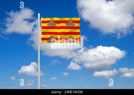 Die Flagge von Ibiza, Insel, Spanien, Balearen, Europa, Studio Stockfoto