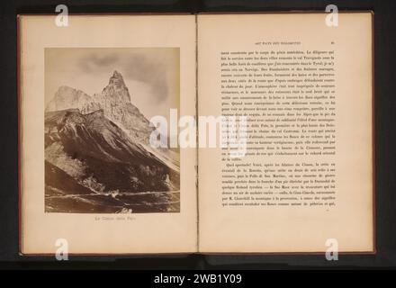 Blick auf den Cimon della Pala in den Dolomiten, Italien, Eugène Goblet d'Alviella (möglich), ca. 1873 - in oder vor 1878 Fotografie Dolomiten fotografische Unterstützung Albumendruck Berge. Bergkette, Schneegipfel Schaufel, zimon der Stockfoto