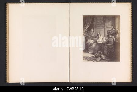 Fotoproduktion eines Abdrucks einer Szene aus Götz von Berlichingen, die Adelheid spielt Schach gegen den Bamberger Bischof, Anonym, nach Wilhelm von Kaulbach, um 1875 - um 1885 fotografische Trägeralbumendruckschach darstellt Stockfoto