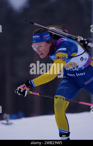 Oberhof, Deutschland. Januar 2024. Oberhof, 7. Januar 2024: Hanna Oeberg ( Schweden ) beim BMW IBU WORLD CUP BIATHLON in der ARENA AM RENNSTEIG in Oberhof. (Julia Kneissl/SPP) Credit: SPP Sport Press Photo. /Alamy Live News Stockfoto