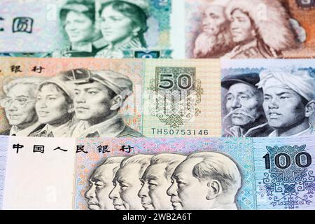 Altes chinesisches Geld - Yuan ein geschäftlicher Hintergrund Stockfoto