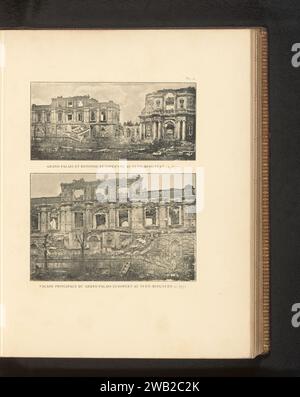 Zwei Gesichter auf den Ruinen eines Palastes, anonym, um 1892 - in oder vor 1897 photomechanische Druckpapier Ruine einer Wohnung, eines Hauses, einer Burg usw. China Stockfoto