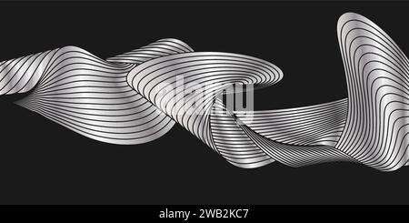 Eine bunte Welle. Gradientendesign einer geschwungenen Linie. Vektorabbildung Stock Vektor