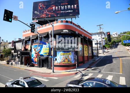 Der berühmte Whisky A Go Go Nachtclub und Live-Musik-Veranstaltungsort, Sunset Blvd, West Hollywood, Los Angeles, Kalifornien, USA. Whiskyagogo Stockfoto