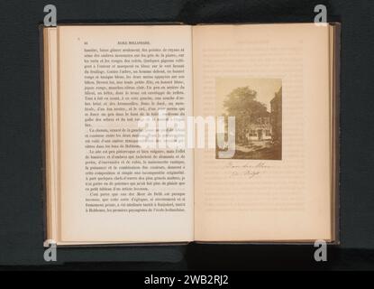 Fotoproduktion eines Gemäldes von einem Haus und Bäumen von Jan van der Meer, Edmond Fierlants, nach Jan van der Meer, um 1855 - in oder vor 1860 fotografische Trägeralbumendruck Bürgerarchitektur; Gebäude; Wohnungen. Bäume Stockfoto