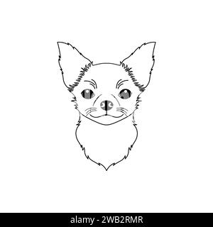 Chihuahua-Hundelikone im Line-Art-Stil Stock Vektor