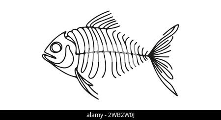 Fisch in einer Linie zeichnen. Vektorabbildung. Stock Vektor