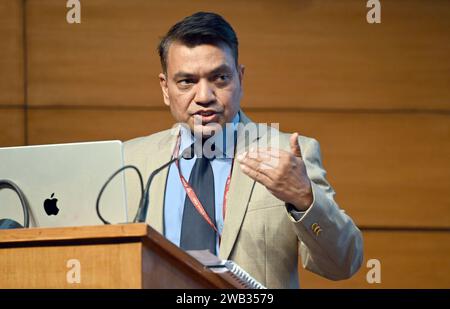 Neu-Delhi, Indien. Januar 2024. NEW DELHI, INDIEN - 3. JANUAR: Rajesh Kumar, CEO des Indian Cybercrime Coordination Centre, spricht am 3. Januar 2024 im National Media Centre in New Delhi, Indien. (Foto: Sanjeev Verma/Hindustan Times/SIPA USA) Credit: SIPA USA/Alamy Live News Stockfoto