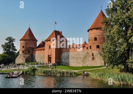 Trakų Salos pilis oder Burg der Insel Trakai auf einer Insel im Galvesee, Trakai, Litauen Stockfoto