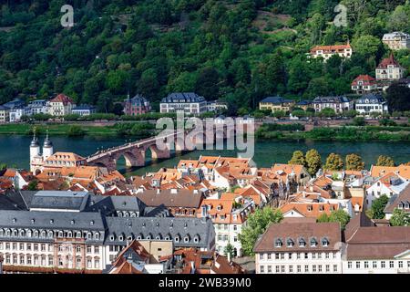 Heidelberger Stadtzentrum mit der Alten Brücke, Baden Württemberg, Deutschland Stockfoto