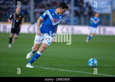 Dimitri Bisoli von Brescia Calcio FC trägt den Ball während des italienischen Fußballspiels der Serie B zwischen Brescia Calcio und U.C. Sampdoria AT Stockfoto