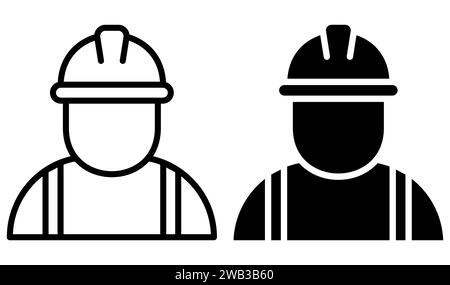 Professioneller Industrieingenieur. Arbeiter Tragen Sicherheitsuniform. Symbol für Bauarbeiter. Vektorabbildung. Eps 10. Stock Vektor