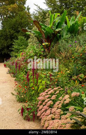 Großbritannien, England, Oxfordshire, Oxford, Worcester College, Garten, Nuffield Rasen, Krautgrenze Stockfoto