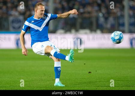 Lorenzo Maria Dickmann vom FC Brescia Calcio während des italienischen Fußballspiels der Serie B zwischen Brescia Calcio und Feralpisal˜ bei Mario Rigam Stockfoto