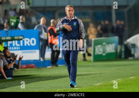 Stefano Vecchi Cheftrainer von Feralpisal˜ während des italienischen Fußballspiels der Serie B zwischen Brescia Calcio und Feralpisal˜ bei Mario Rigamont Stockfoto