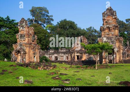 Prasat Suor Prat Tempel am Königlichen Platz in Angkor Thom, alte Hauptstadt des Khmer-Reiches, Provinz Siem Reap, Kambodscha. Stockfoto