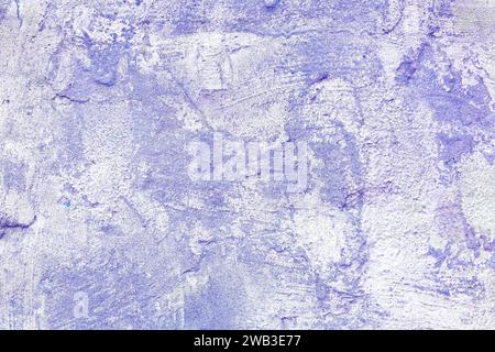 Vintage, alter Stuckputz Oberflächenhintergrund, Nahaufnahme raue Textur von violett und weiß gemischte Farbe gemalten Zement, Betonwand Textur. Wallpape Stockfoto
