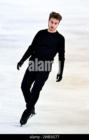 Matteo RIZZO (ITA), während des Männer-Trainings, bei der ISU Europameisterschaft 2024, in der Algiris Arena, am 8. Januar 2024 in Kaunas, Litauen. Quelle: Raniero Corbelletti/AFLO/Alamy Live News Stockfoto