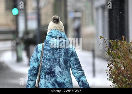 © PHOTOPQR/LE PROGRES/Rémy PERRIN - Saint-Etienne 08/01/2024 - Illustration Froid -Illustration Froid neige hiver 8. Januar 2024. Kaltwelle in Frankreich Credit: MAXPPP/Alamy Live News Stockfoto