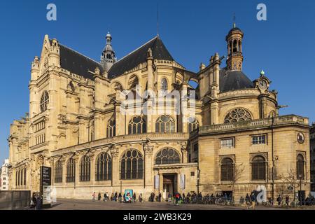 FRANKREICH, PARIS (75) 1. ARRONDISSEMENT, RAMBUTEAU STREET, SAINTE-EUSTACHE KIRCHE Stockfoto