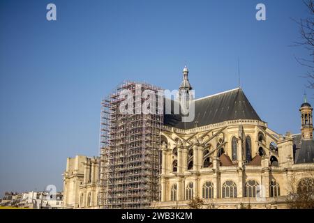 FRANKREICH. PARIS (75) 1E ARR. GERÜSTBAU IN DER KIRCHE ST. EUSTACHE Stockfoto