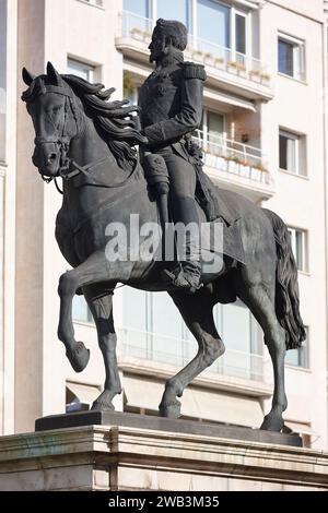 Reiterstatue von General Espartero im Stadtzentrum von Madrid. Spanien Stockfoto