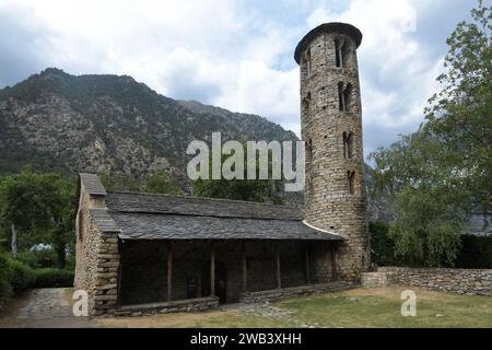 romanische Kirche Santa Coloma, Andorra Stockfoto