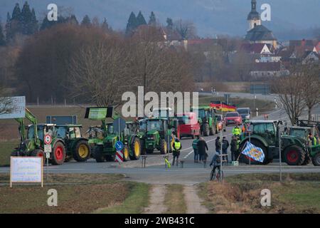 Protestierende Bauern in oberfranken Stockfoto