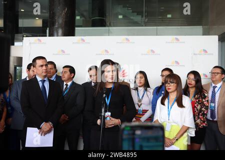 CONSTRUYE-REFORMAS-LEYES Quito,.lunes 8 de enero del 2023 Asambleistas del movimiento Construye, en rueda de prensa sobre las enmiendas constitucionales a varias leyes, planteadas por ellos, con el objetivo de no realizar la Consulta populär planteada por el Presidente Noboa. EN la Grafica:Jorge Penafiel, Ana Galarza y Nathaly Morillo Fotos:Rolando Enriquez/API Quito Pichincha Ecuador POL-CONSTRUYE-REFORMAS-LEYES-740730d99e7de0eaace712c894b530e *** CONSTRUYE REFORMGESETZE Quito, Montag, 8. Januar 2023 Konferenz der Konstruye Mitglieder der Konstruye-Konferenz der Konstruye-Mitglieder der konstitutionellen Bewegung Stockfoto