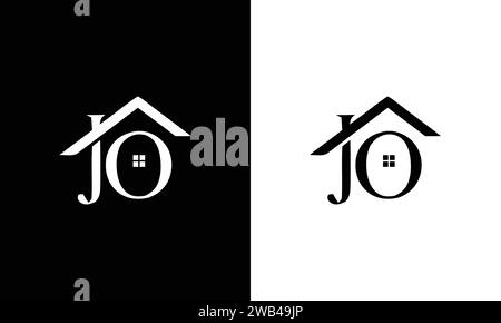 Ursprüngliches JO-Logo mit abstraktem Design, schlichtem und elegantem Real Estate Logo Stock Vektor