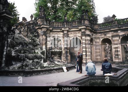 Zwinger-Gärten in Dresden: Der Nymphe-Brunnen. 1982 Stockfoto