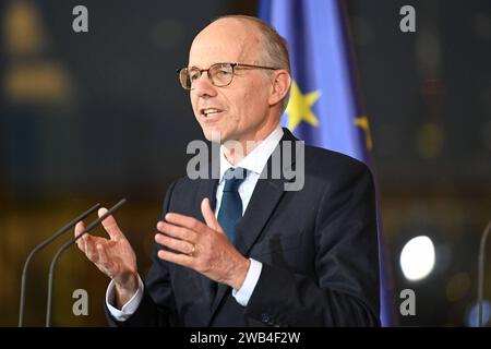 Berlin, Deutschland 08. Januar 2024: Begrüßung des Premierministers des Großherzogtums Luxemburg - 08.01.2024 im Bild: Luc Frieden, Premierminister des Großherzogtums Luxemburg *** Berlin, Deutschland 08 Januar 2024 Begrüßung des Premierministers des Großherzogtums Luxemburg 08 01 2024 Foto Luc Frieden, Premierminister des Großherzogtums Luxemburg Copyright: XFotostandx/xReuhlx Stockfoto