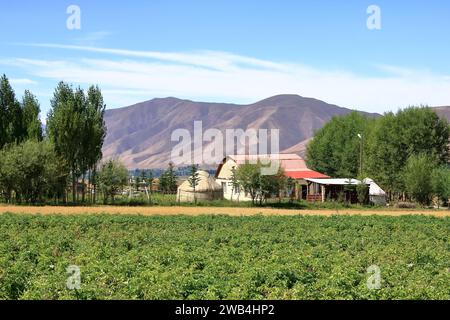 Ländliche Landschaft im Chong Kemin Nationalpark in Kirgisistan in Zentralasien Stockfoto