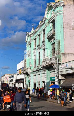 Geschäftige Geschäftsstraße, Downtown Merida, Yucatan, Mexiko Stockfoto