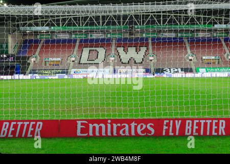 Wigan, Großbritannien. Januar 2024. Im Stadion vor dem Emirates FA Cup Third Round Match Wigan Athletic vs Manchester United im DW Stadium, Wigan, Vereinigtes Königreich, 8. Januar 2024 (Foto: Conor Molloy/News Images) Credit: News Images LTD/Alamy Live News Stockfoto