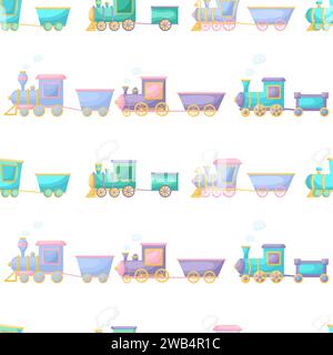 Niedliches nahtloses Kindermuster mit Zügen. Kreative Textur für Kinder für Stoffe, Verpackungen, Textilien, Tapeten, Bekleidung. Vektorabbildung Stock Vektor