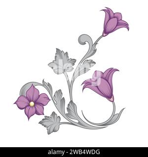 Barockes Blumenschmuck im Vintage-Stil. Stock Vektor