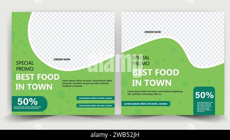 Social Media Post Food Design. Stock Vektor