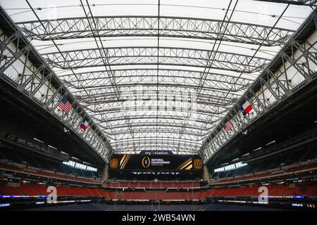 Houston, TX, USA. Januar 2024. Im Stadion vor dem College Football Playoff National Championship Spiel zwischen den Michigan Wolverines und den Washington Huskies im NRG Stadium in Houston, Texas. Darren Lee/CSM/Alamy Live News Stockfoto